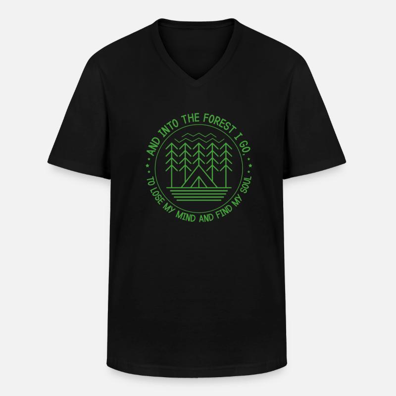 Wald - Männer-T-Shirt mit V-Ausschnitt - Schwarz