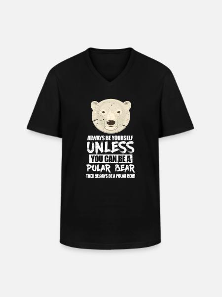 Polar bear - Men's V-Neck T-Shirt - black