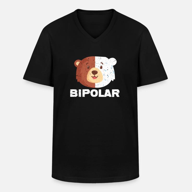 Bipolar - Männer-T-Shirt mit V-Ausschnitt - Schwarz