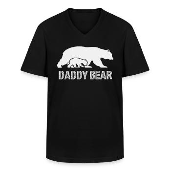 Papa Bär - Männer-T-Shirt mit V-Ausschnitt - Schwarz - Vorne - AI Model Male 178 dark (178cm)