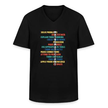 math - Klassiek mannen T-shirt met V-hals - zwart - Voor - AI Model Male 178 dark (178cm)
