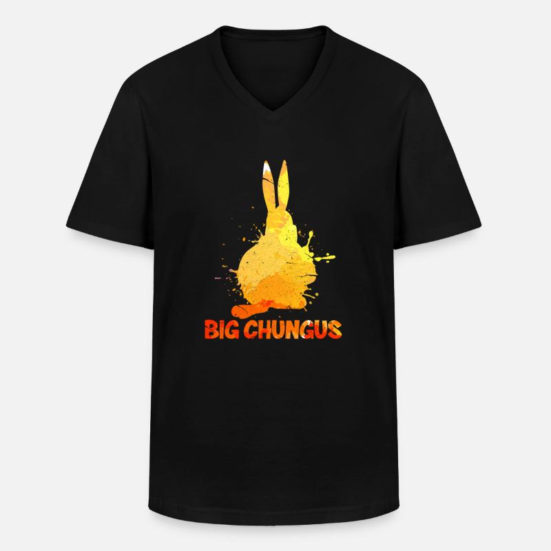 Big Chungus - Männer-T-Shirt mit V-Ausschnitt - Schwarz