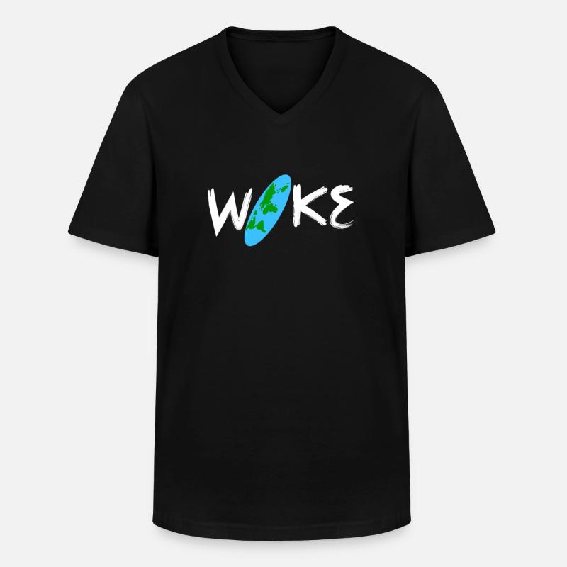 Flat Earth - Männer-T-Shirt mit V-Ausschnitt - Schwarz