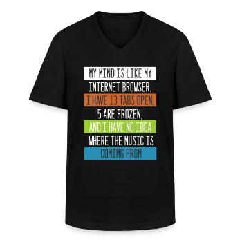 My Mind is like my internet Browser Computer Nerd - Männer-T-Shirt mit V-Ausschnitt - Schwarz - Vorne - AI Model Male 178 dark (178cm)
