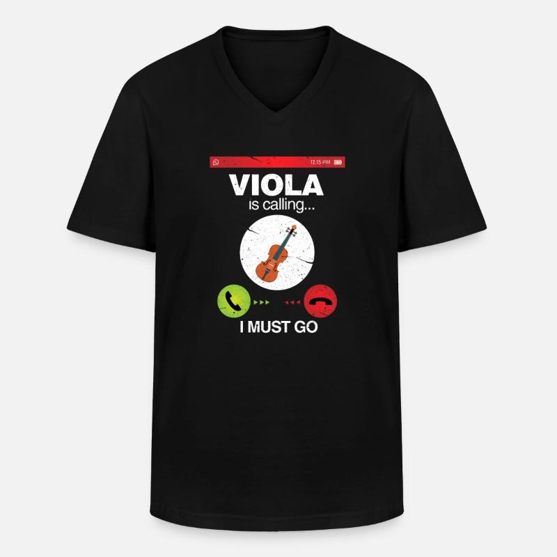 Viola - Männer-T-Shirt mit V-Ausschnitt - Schwarz