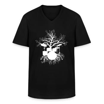 batterie - T-shirt col V Homme - noir - Devant - AI Model Male 178 dark (178cm)