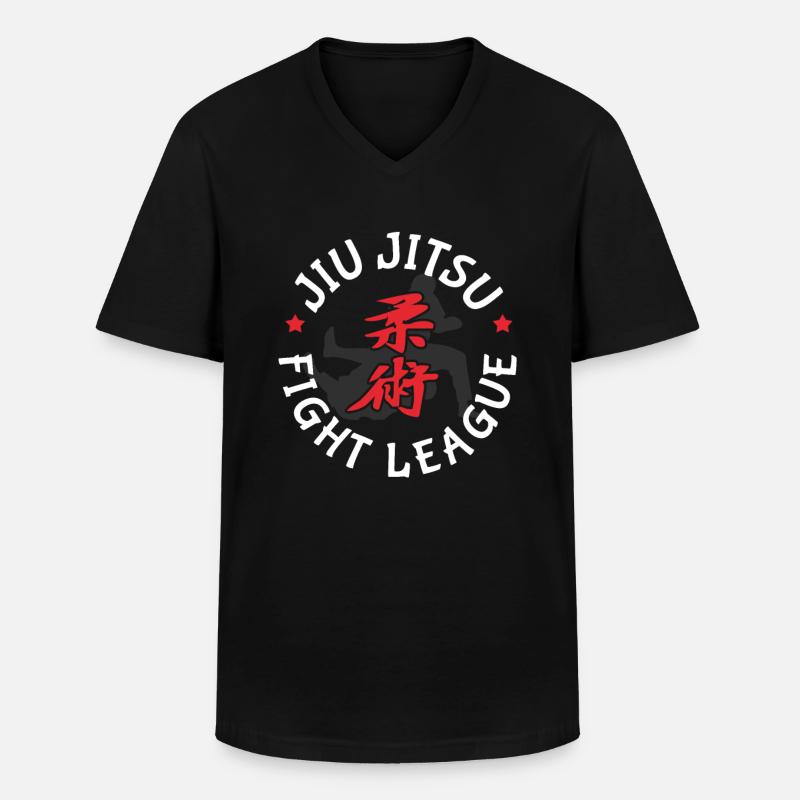 Jiujitsu - Männer-T-Shirt mit V-Ausschnitt - Schwarz