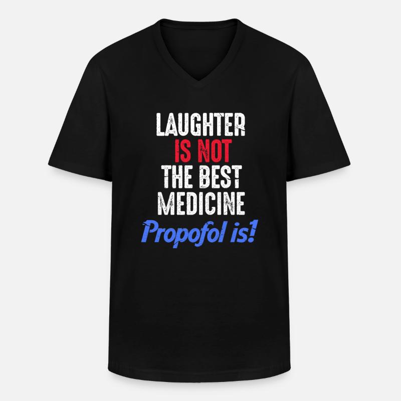Propofol Medizin Anästhesie Geschenk - Männer-T-Shirt mit V-Ausschnitt - Schwarz