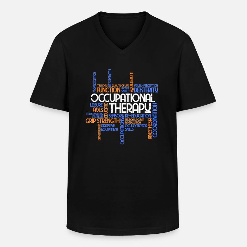 Ergotherapie - Männer-T-Shirt mit V-Ausschnitt - Schwarz