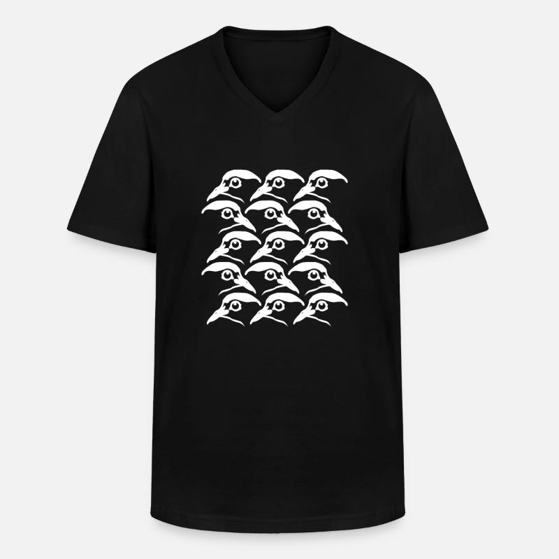 Taube Tauben - Männer-T-Shirt mit V-Ausschnitt - Schwarz