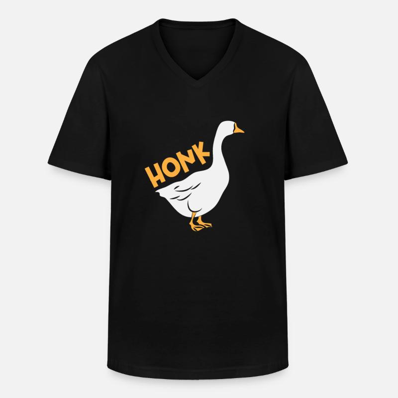 Honk Gans - Männer-T-Shirt mit V-Ausschnitt - Schwarz