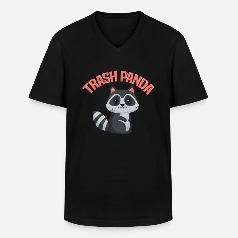 Waschbär - Männer-T-Shirt mit V-Ausschnitt - Schwarz