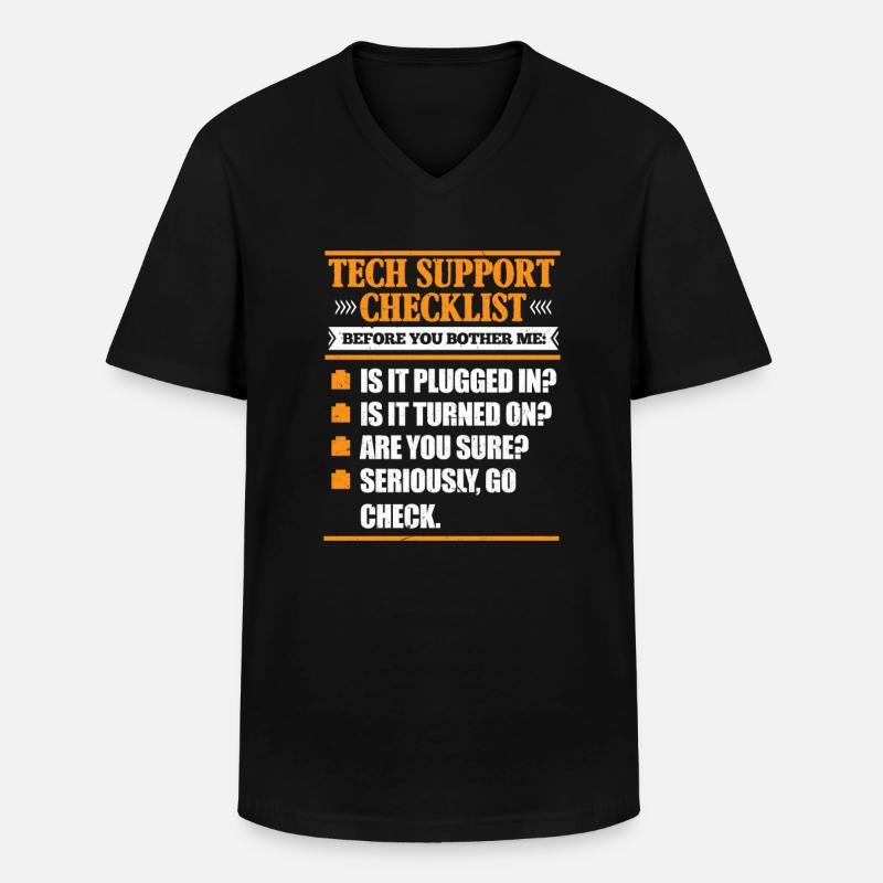 Technischer Support - Männer-T-Shirt mit V-Ausschnitt - Schwarz