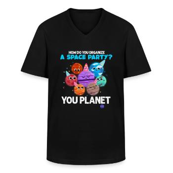 planète - T-shirt col V Homme - noir - Devant - AI Model Male 178 dark (178cm)