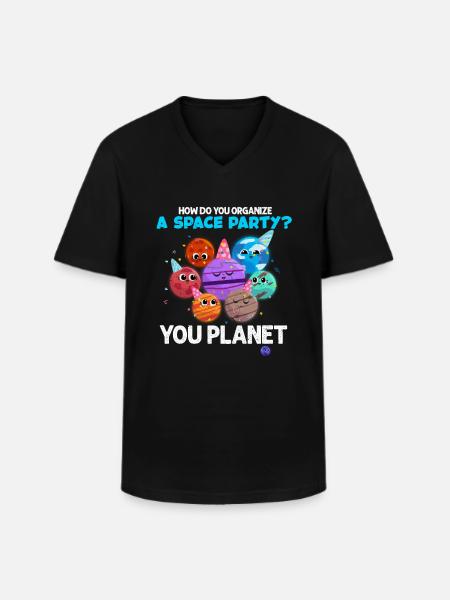 planète - T-shirt col V Homme - noir