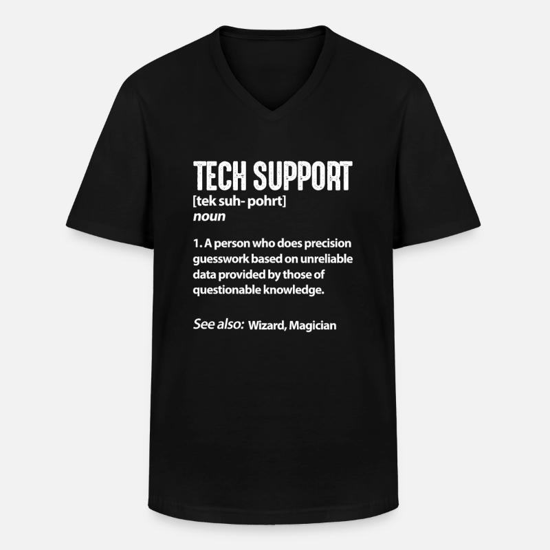 Support technique programmeur informatique - T-shirt col V Homme - noir