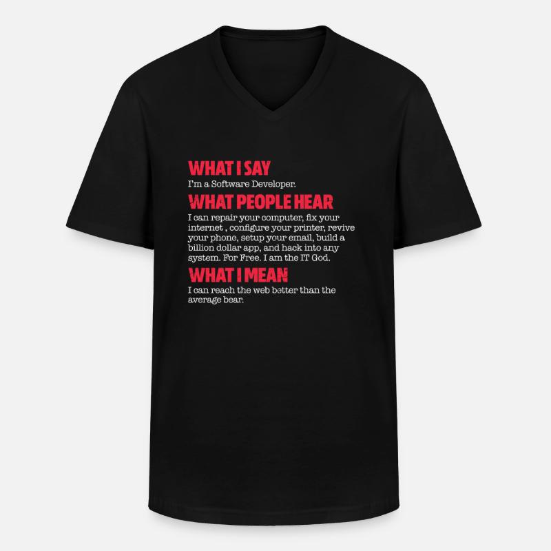 Software developer - Men's V-Neck T-Shirt - black