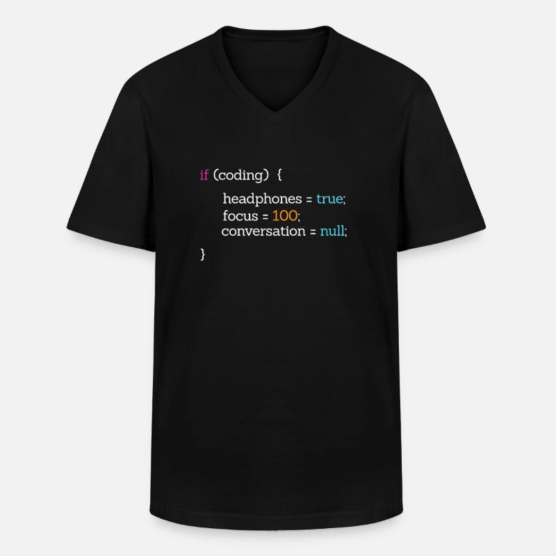 Coder - Männer-T-Shirt mit V-Ausschnitt - Schwarz