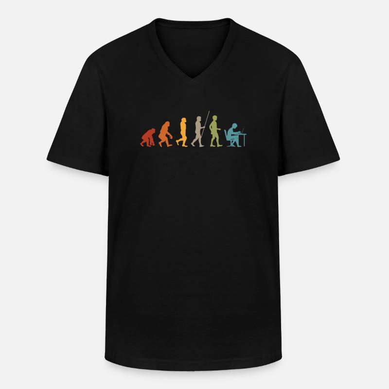 Programmierer Evolution - Männer-T-Shirt mit V-Ausschnitt - Schwarz