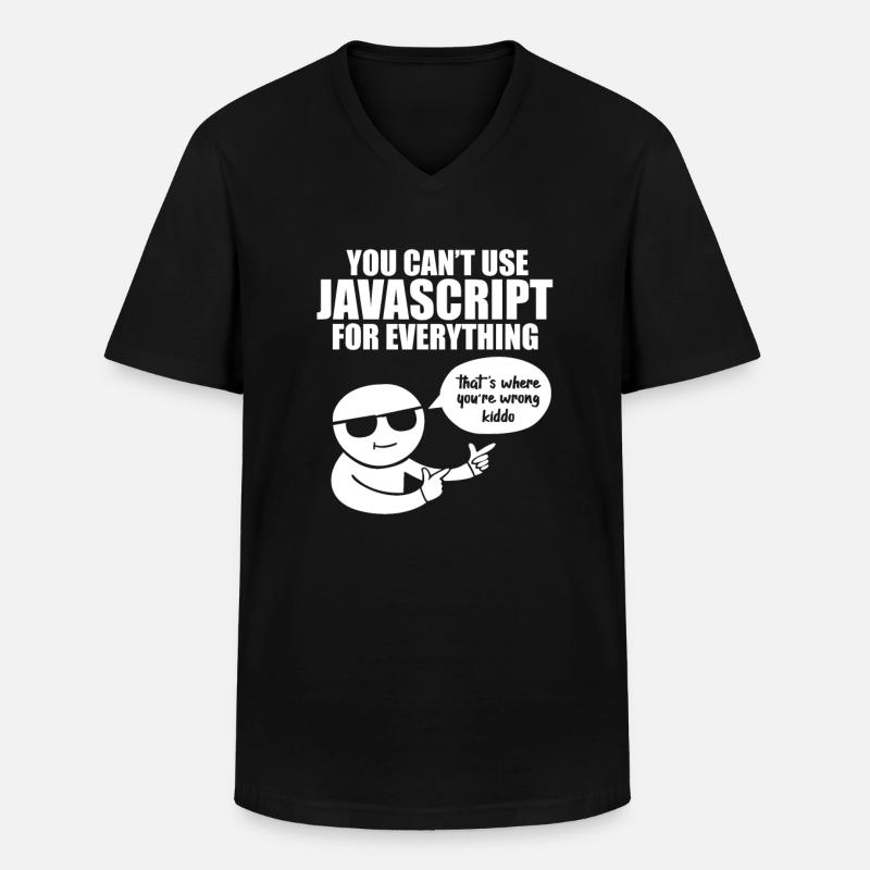 Programmeur Javascript - T-shirt col V Homme - noir