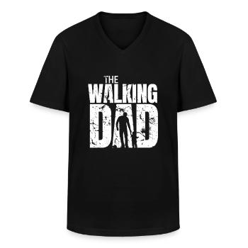 The Walking Dad - Männer-T-Shirt mit V-Ausschnitt - Schwarz - Vorne - AI Model Male 178 dark (178cm)