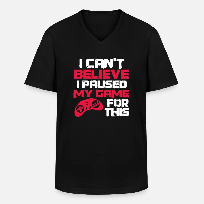 Gaming - Männer-T-Shirt mit V-Ausschnitt - Schwarz