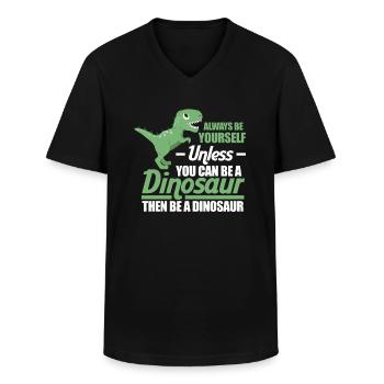 dinosaure - T-shirt col V Homme - noir - Devant - AI Model Male 178 dark (178cm)