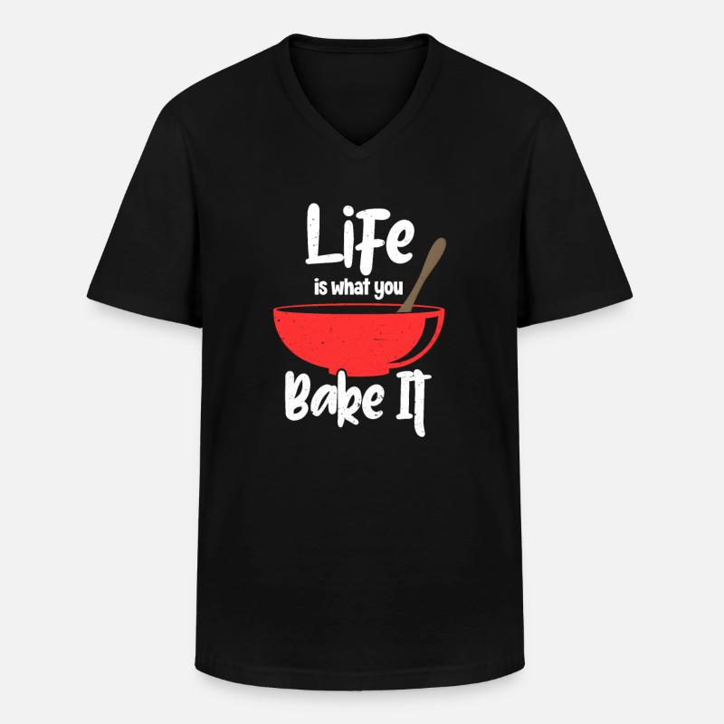 Backen - Männer-T-Shirt mit V-Ausschnitt - Schwarz