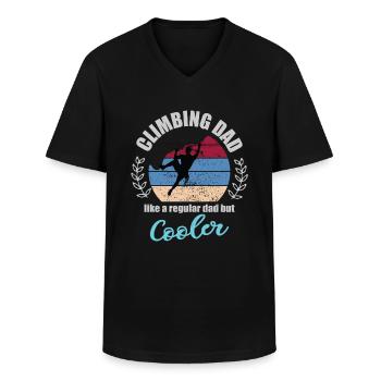 Climbing Dad Climbing Dad Climbing Dad Boulder - Men's V-Neck T-Shirt - black - Front - AI Model Male 178 dark (178cm)