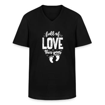 Pregnancy - Men's V-Neck T-Shirt - black - Front - AI Model Male 178 dark (178cm)