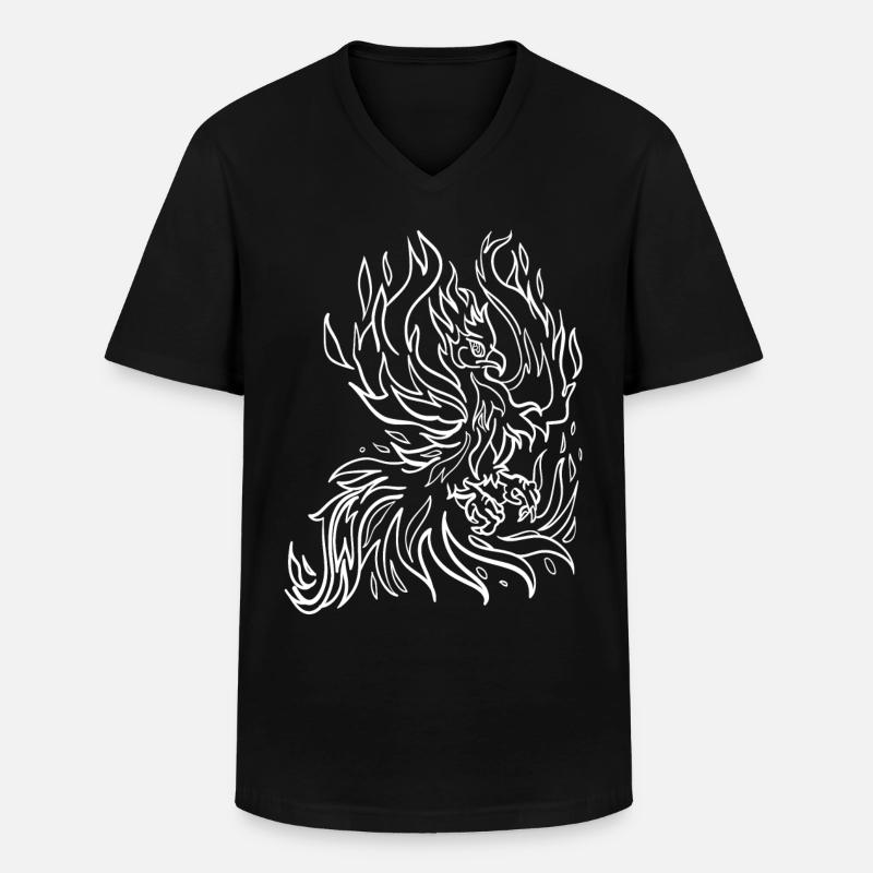 Feuer vogel - Männer-T-Shirt mit V-Ausschnitt - Schwarz