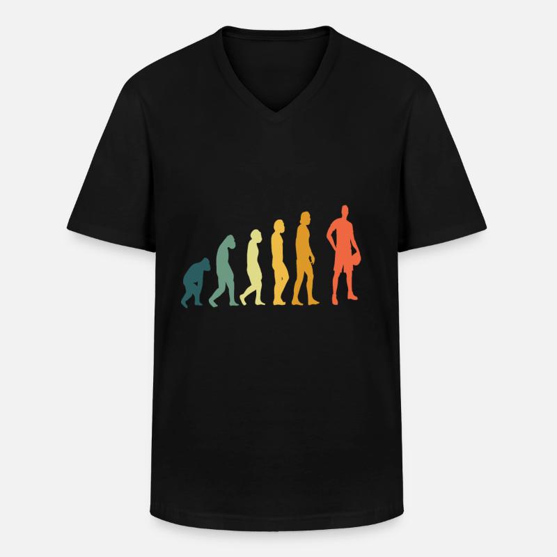 Basketball Retro Evolution Dunking - T-shirt col V Homme - noir