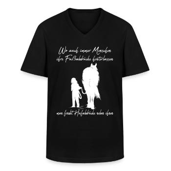 Pferd und Reiter laufen zusammen Reitersprüche - Männer-T-Shirt mit V-Ausschnitt - Schwarz - Vorne - AI Model Male 178 dark (178cm)