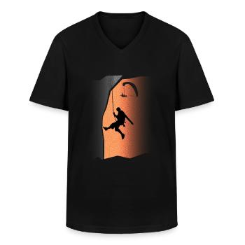 Geschenke Klettern Paragliding Rock climbing klettern - Männer-T-Shirt mit V-Ausschnitt - Schwarz - Vorne - AI Model Male 178 dark (178cm)