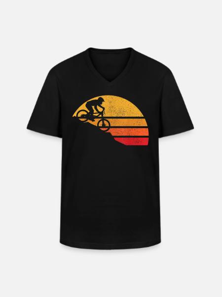 retro design cycling race bike - Men's V-Neck T-Shirt - black