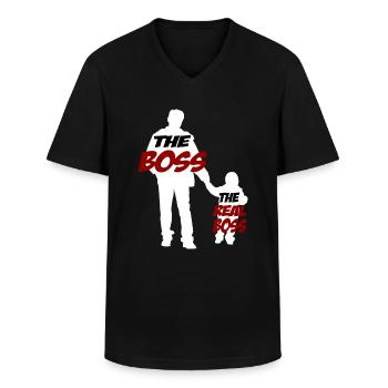 Dad Funny SayingS Father Gift - Men's V-Neck T-Shirt - black - Front - AI Model Male 178 dark (178cm)