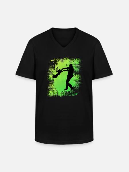Father and daughter - Men's V-Neck T-Shirt - black