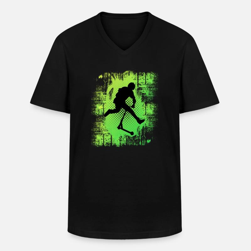 Freestyle-Roller - Männer-T-Shirt mit V-Ausschnitt - Schwarz