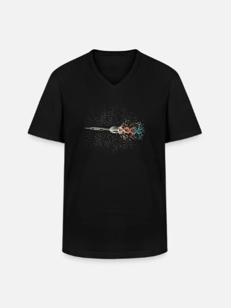 Retro Dartpfeil DNA - Männer-T-Shirt mit V-Ausschnitt - Schwarz