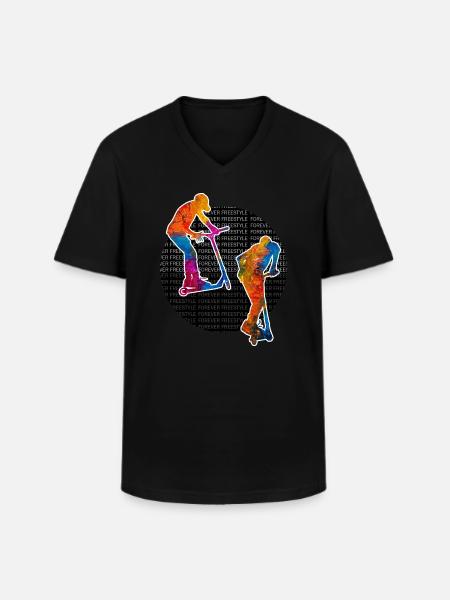 Freestyle-Roller - Männer-T-Shirt mit V-Ausschnitt - Schwarz
