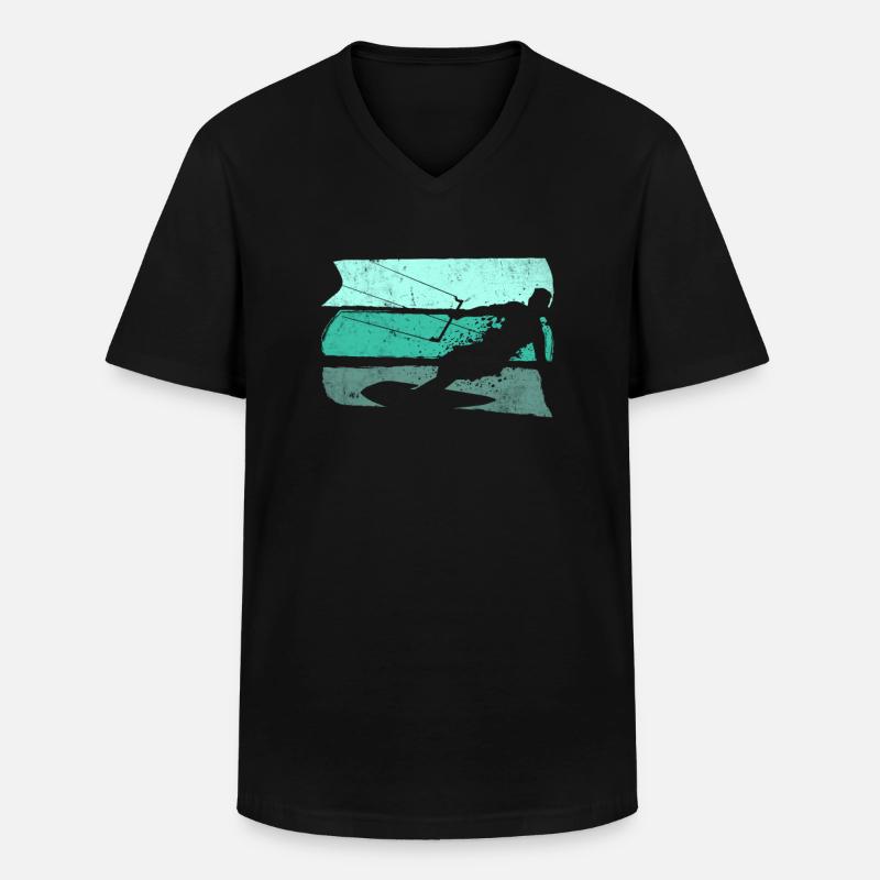 Kitesurfen Kiter - Männer-T-Shirt mit V-Ausschnitt - Schwarz