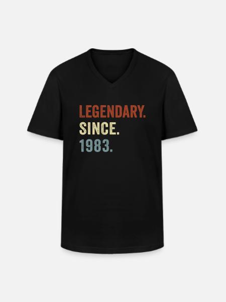 Legendary since 1983 - Men's V-Neck T-Shirt - black