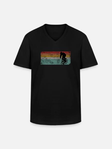 Mountainbike mountainbikere - Klassisk herre T-shirt med V-udskæring - sort