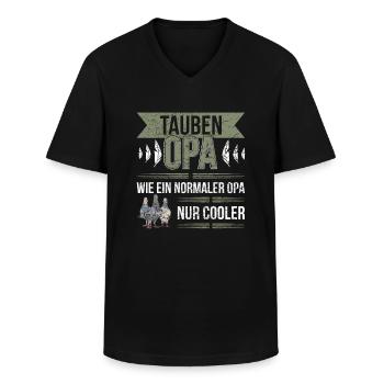 Cooler Tauben Opa Taubenzüchter Großvater - Männer-T-Shirt mit V-Ausschnitt - Schwarz - Vorne - AI Model Male 178 dark (178cm)