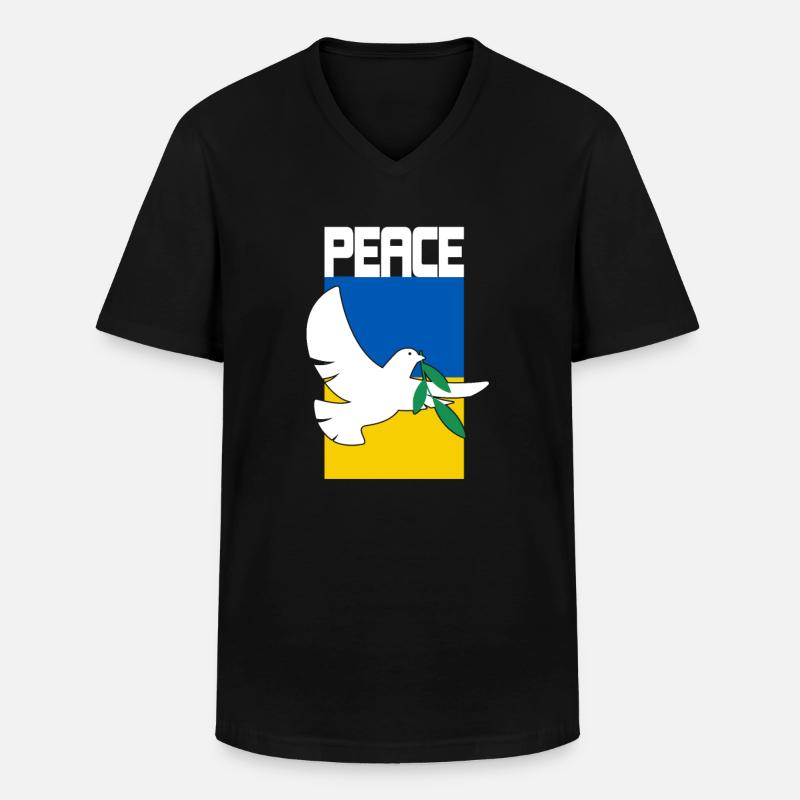 Ukraine Flagge Frieden Geschenkidee - Männer-T-Shirt mit V-Ausschnitt - Schwarz