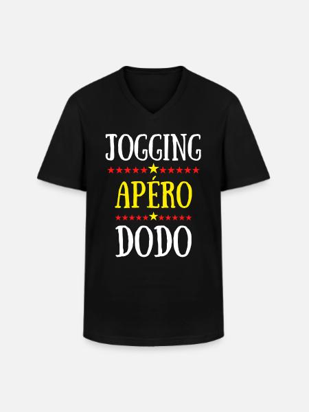 jogging apéro dodo - T-shirt col V Homme - noir