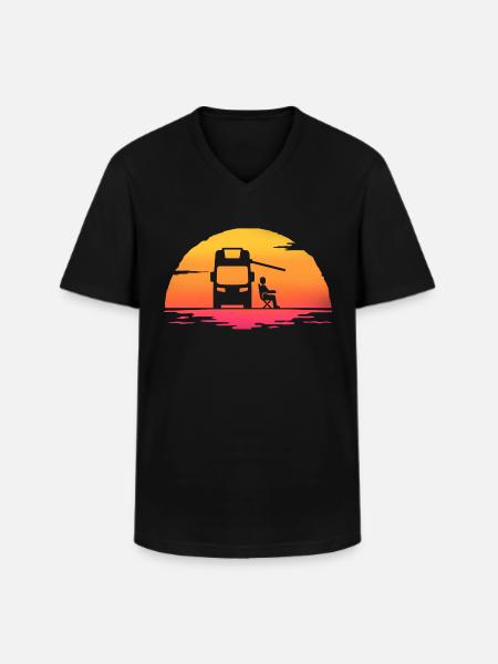 Sunrise Camper Camping Wohnmobil - Männer-T-Shirt mit V-Ausschnitt - Schwarz
