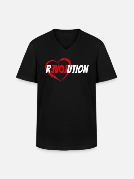 Révolution de l’amour - T-shirt col V Homme - noir