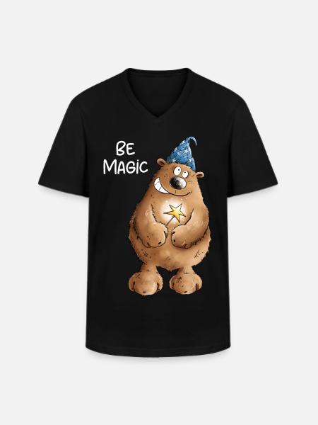 Be Magic Magician Bear I Magician - Men's V-Neck T-Shirt - black