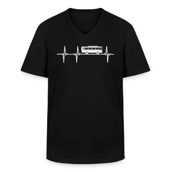 Schoolbus Driver School Bus Driver Heartbeat - Männer-T-Shirt mit V-Ausschnitt - Schwarz - Vorne - AI Model Male 178 dark (178cm)